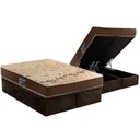Ver imagem 1 de Cama Box Baú Queen: Colchão Espuma Anjos D28 Confort + Base CRC Suede Brown(158x198)