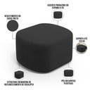 Ver imagem 4 de Kit 2 Puffs Decorativos Orgânico para Living Quarto 70cm Doha W01 Suede Preto - Lyam Decor