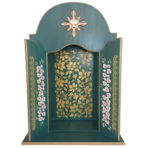 Oratório Capela para Imagens de até 33cm - Azul - Coleção Congonhas