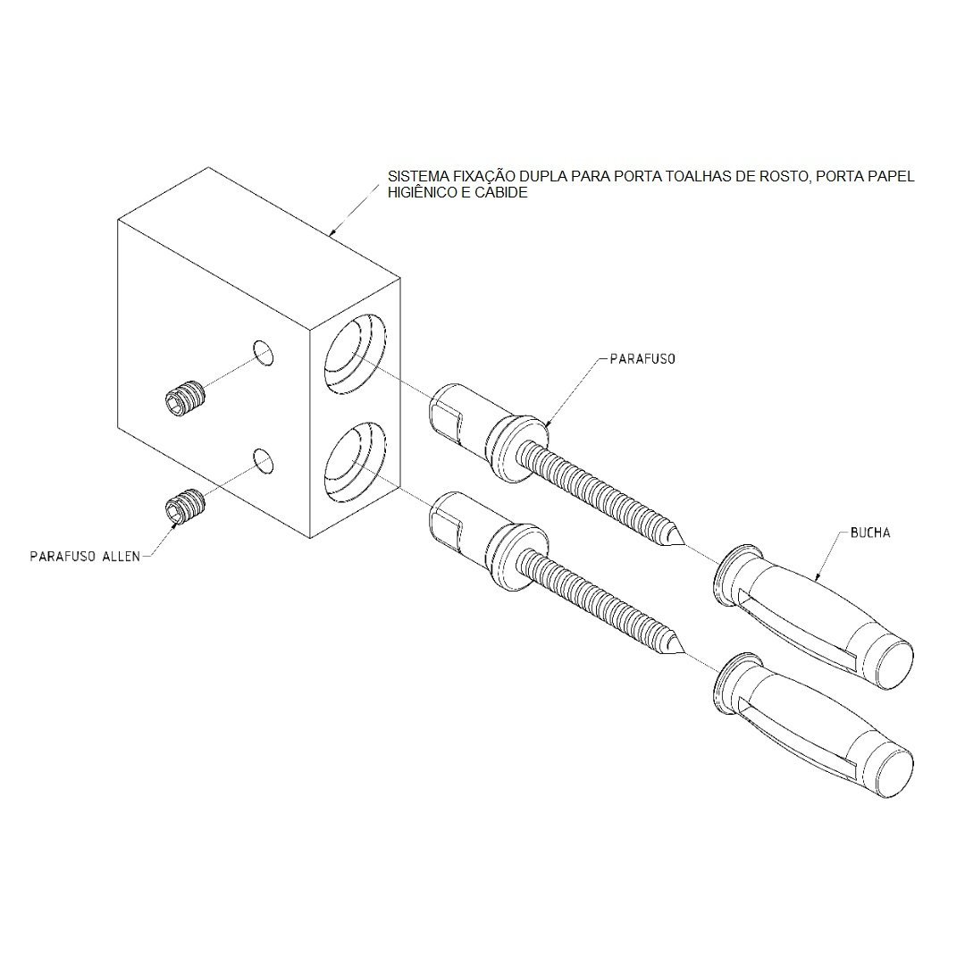 Porta Toalhas Para Rosto Master Branco Dupla Fixação - 3