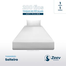 Jogo de Lençol 200 Fios 2 Peças Toque de Pétalas Solteiro - 2