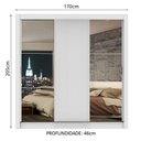 Ver imagem 4 de Guarda-roupa Casal Madesa Lyon 3 Portas de Correr com Espelhos 2 Gavetas