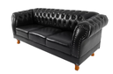 Ver imagem 2 de Sofá Chesterfield Duque Corano Preto 1.80 Sala Recepção Barbearia
