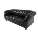 Ver imagem 2 de Sofá Chesterfield Duque Corano Preto 1.80 Sala Recepção Barbearia
