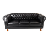 Sofá Chesterfield Duque Corano Preto 1.80 Sala Recepção Barbearia - 1