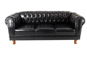 Ver imagem 1 de Sofá Chesterfield Duque Corano Preto 1.80 Sala Recepção Barbearia