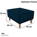 Ver imagem 3 de Puff Decorativo para Sala Piva 62x52 Cm E433 Milani Store Azul
