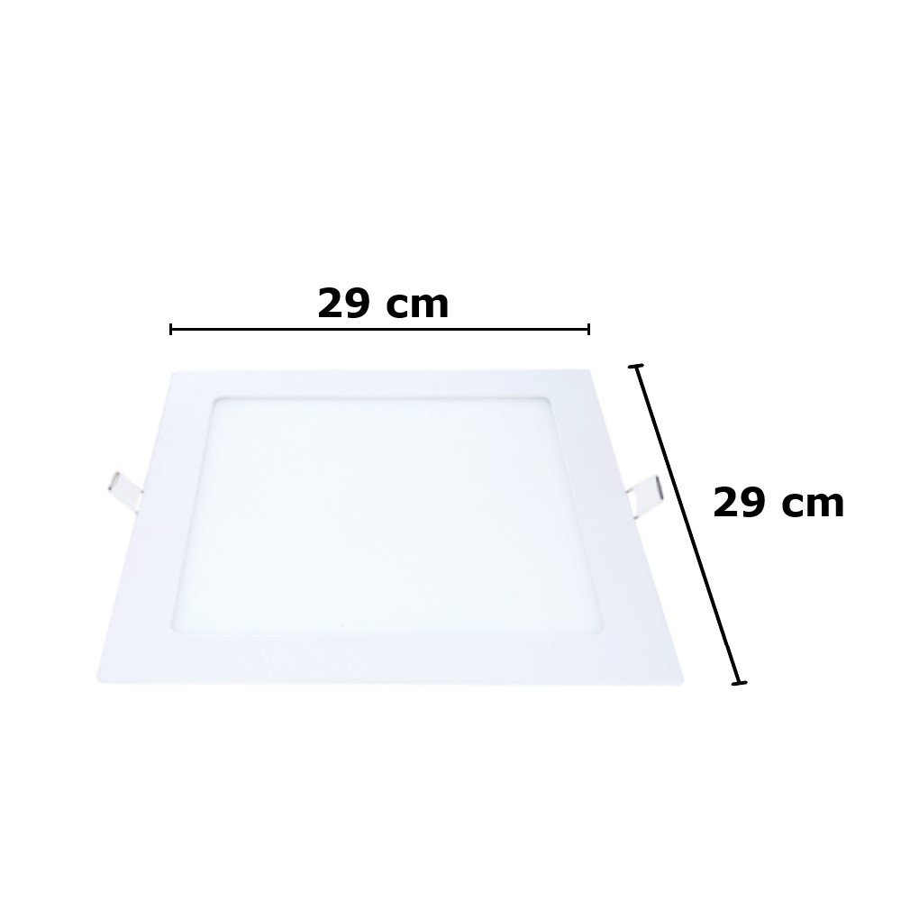 Kit 6 Painel Led Embutir Quadrado Luz Quente 3000k 24w 29cm - 3
