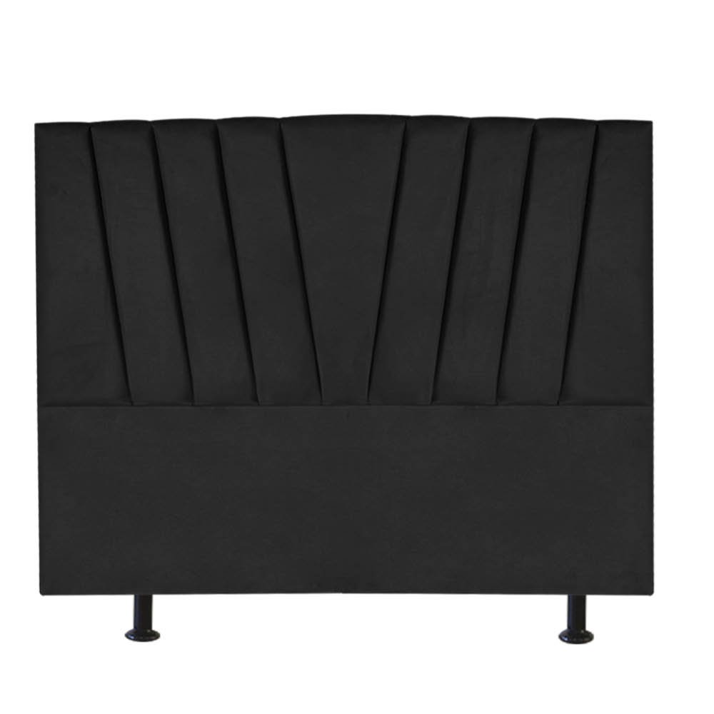 Cabeceira para Cama de Casal Bélgica 140cm Preto Estofada