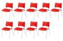 Ver imagem 2 de Cadeira Iso Base Branco Escola, Escritório Vermelho Kit 9 Un
