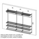 Ver imagem 2 de Guarda Roupa closet aramado sem portas CLR285 - 2,50m Smart Black
