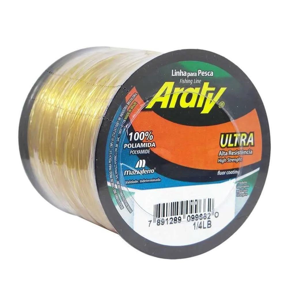 Linha Monofilamento Araty Ultra 1/4 Lb – Mazzaferro Ouro 0,45mm - 625 mts - 2