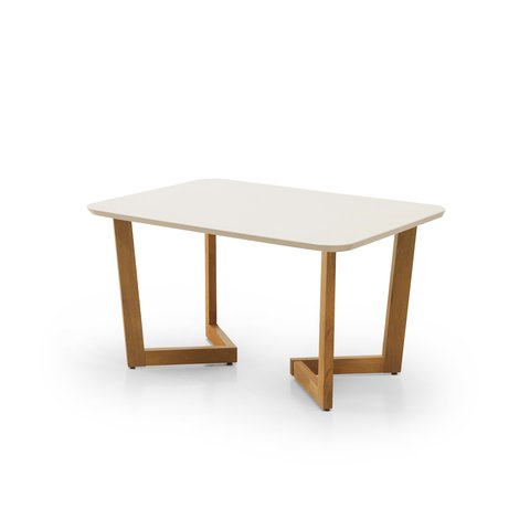 Mesa de Jantar 1,20m Evolution Robusto e Design Premium para 4 Lugares - Off-white