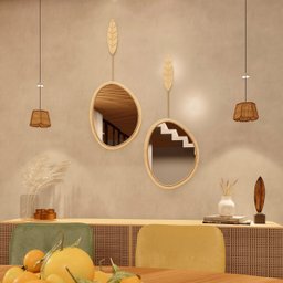 Espelho Orgânico Decorativo Mangar em Madeira Pinus Decore Casa - 5 Espelho Orgânico Decorativo Mangar em Madeira Pinus Decore Casa - 5