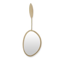 Espelho Orgânico Decorativo Mangar em Madeira Pinus Decore Casa - 1 Espelho Orgânico Decorativo Mangar em Madeira Pinus Decore Casa - 1