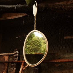 Espelho Orgânico Decorativo Mangar em Madeira Pinus Decore Casa - 2 Espelho Orgânico Decorativo Mangar em Madeira Pinus Decore Casa - 2