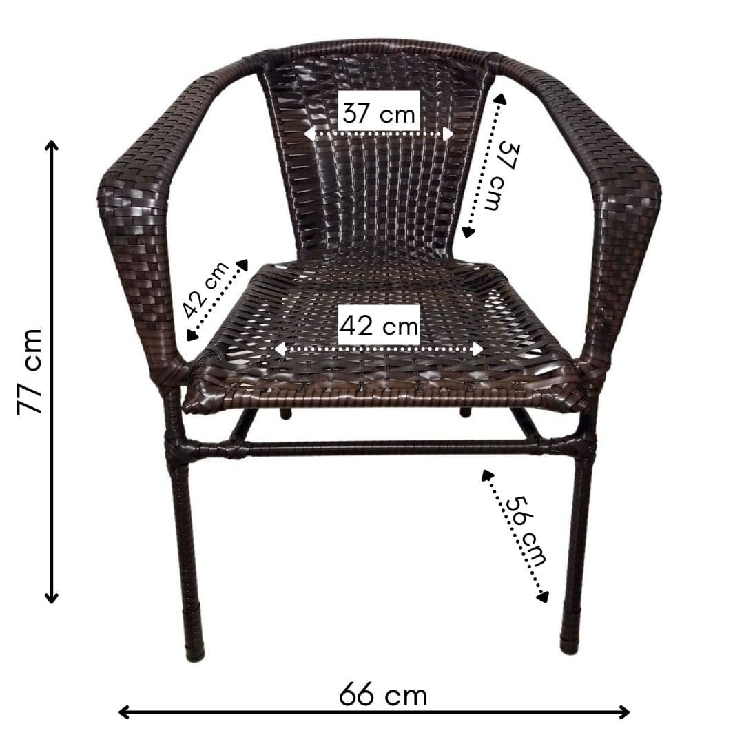 Cadeira de Fibra Sintética Área Externa e Varanda Marrom - 5