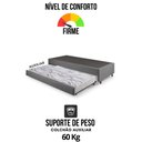 Ver imagem 6 de Bicama Box Solteiro Linho Cinza 120x203x28 Cm com Colchão Auxiliar Ecoflex