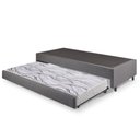Ver imagem 1 de Bicama Box Solteiro Linho Cinza 120x203x28 Cm com Colchão Auxiliar Ecoflex