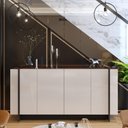 Ver imagem 4 de Buffet Aparador 4 Portas Industrial Lens - Off White Nogueira Preto