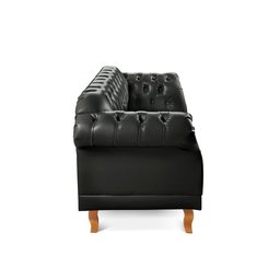 Sofá Duque Chesterfield 2 Lugares Couro Ecológico Preto 300 - 3