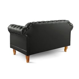 Sofá Duque Chesterfield 2 Lugares Couro Ecológico Preto 300 - 5