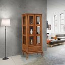 Ver imagem 2 de Cristaleira Madeira Maciça 2 Portas e Laterais em Vidro 1 Gaveta 60310 Linz Móveis