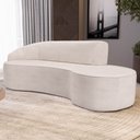 Ver imagem 2 de Sofá Living 3 Lugares 260cm Braço Esquerdo Mozart D06 Linho Cru - Mpozenato