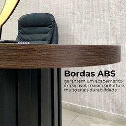 Mesa para Escritório Diretor Organic com 2 Gavetas - 13