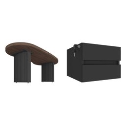 Mesa para Escritório Diretor Organic com 2 Gavetas - 2