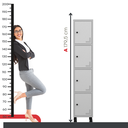 Ver imagem 6 de Armário Locker Guarda Volume Aço Light 4 Portas 34,5x179,5cm Verde/Cinza