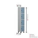 Ver imagem 5 de Armário Locker Guarda Volume Aço Light 4 Portas 34,5x179,5cm Roxo/Cinza/Lilás