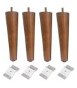 Ver imagem 1 de Kit 4 Pé Palito 10cm Amendoa Marrom Claro com Parafuso 5/16 + Chapinha Inclinada