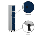 Ver imagem 7 de Armário Locker Guarda Volume Aço Light 4 Portas 34,5x179,5cm Preto/Cinza