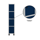 Ver mais imagens de Armário Locker Guarda Volume Aço Light 4 Portas 34,5x179,5cm Preto/Cinza