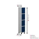 Ver imagem 5 de Armário Locker Guarda Volume Aço Light 4 Portas 34,5x179,5cm Preto/Cinza