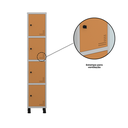 Ver mais imagens de Armário Locker Guarda Volume Aço Light 4 Portas 34,5x179,5cm Laranja/Cinza