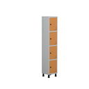 Ver imagem 1 de Armário Locker Guarda Volume Aço Light 4 Portas 34,5x179,5cm Laranja/Cinza