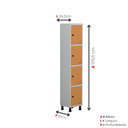Ver imagem 5 de Armário Locker Guarda Volume Aço Light 4 Portas 34,5x179,5cm Laranja/Cinza