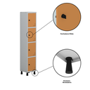 Ver imagem 7 de Armário Locker Guarda Volume Aço Light 4 Portas 34,5x179,5cm Laranja/Cinza