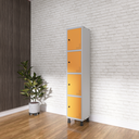 Ver imagem 4 de Armário Locker Guarda Volume Aço Light 4 Portas 34,5x179,5cm Laranja/Cinza