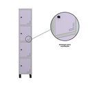 Ver mais imagens de Armário Locker Guarda Volume Aço Light 4 Portas 34,5x179,5cm Roxo/Cinza/Lilás