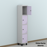 Armário Locker Guarda Volume Aço Light 4 portas 34,5x179,5cm - 17