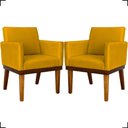 Ver imagem 1 de Kit 2 Poltronas Decorativa para Sala Recepção Consultório Escritório Base em Madeira Divine