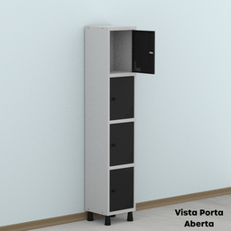 Armário Locker Guarda Volume Aço Light 4 portas 34,5x179,5cm - 17
