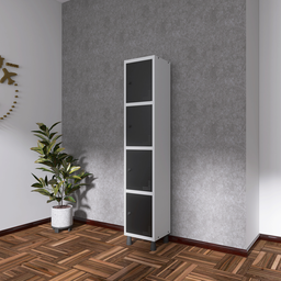 Armário Locker Guarda Volume Aço Light 4 portas 34,5x179,5cm - 4