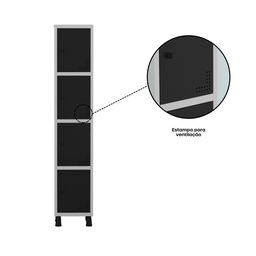 Armário Locker Guarda Volume Aço Light 4 portas 34,5x179,5cm - 8