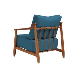 Kit 2 Poltronas Decorativa Vita Estofada Linho Azul Marinho - Mel - 3