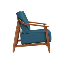 Kit 2 Poltronas Decorativa Vita Estofada Linho Azul Marinho - Mel - 5