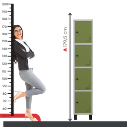 Armário Locker Guarda Volume Aço Light 4 portas 34,5x179,5cm - 6